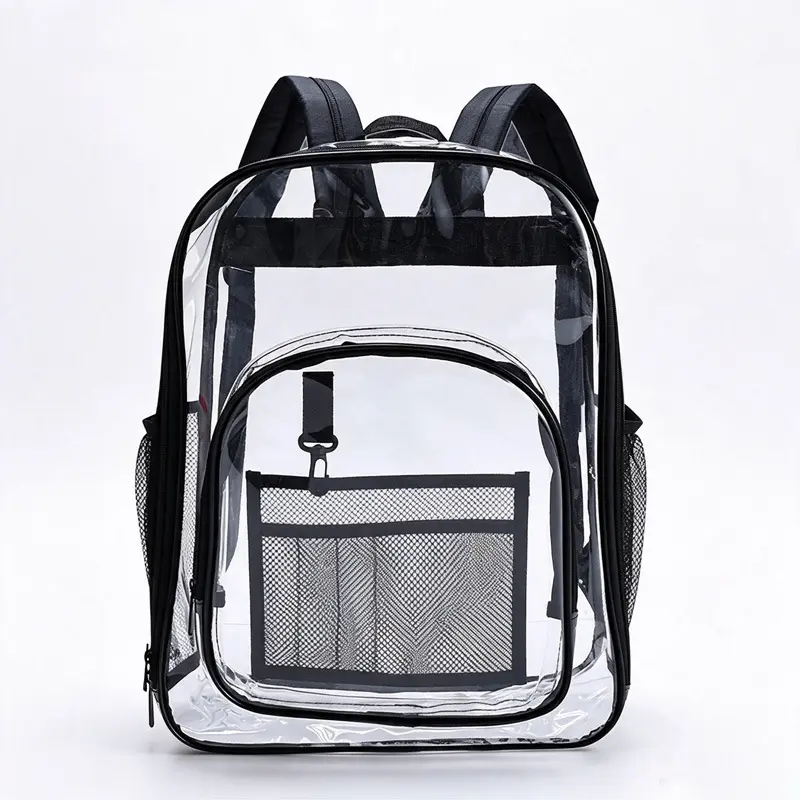 Clear Backpack Transparent See Through Daypack  Concert Music Festival Minimalist Aesthetic Utility Bag  Work Security Check College Campus Stadium Sports Event Adjustable Strap Mesh Pockets