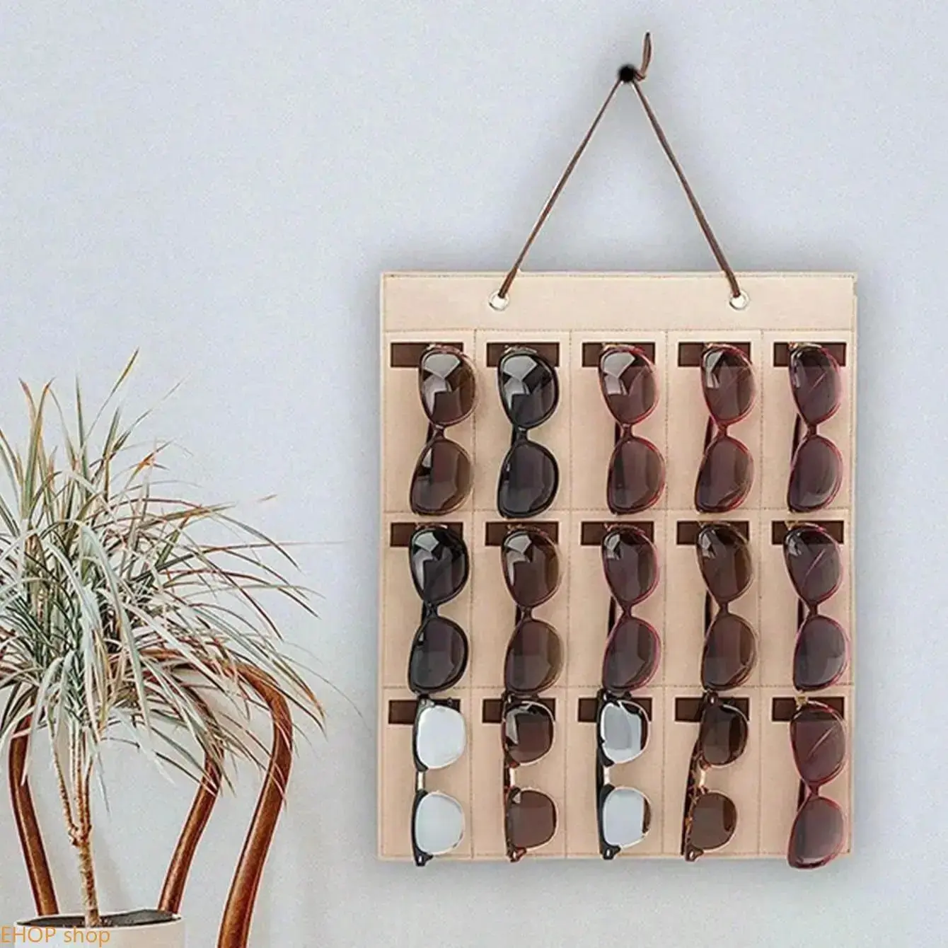 Foldable Eyewear Storage Organizer Holder, Multi-Grid Sunglasses Sorting Bag, Portable Eyeglass Case for Home Storage and Travel, Practical Luggage Accessory for Women