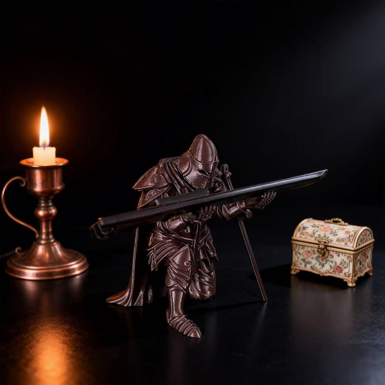 3D Printed Samurai Pen Holder, Office Desk Organizer, Medieval Knight Style, Creative Gift, Handcrafted Desktop Decor, Practical and Stylish