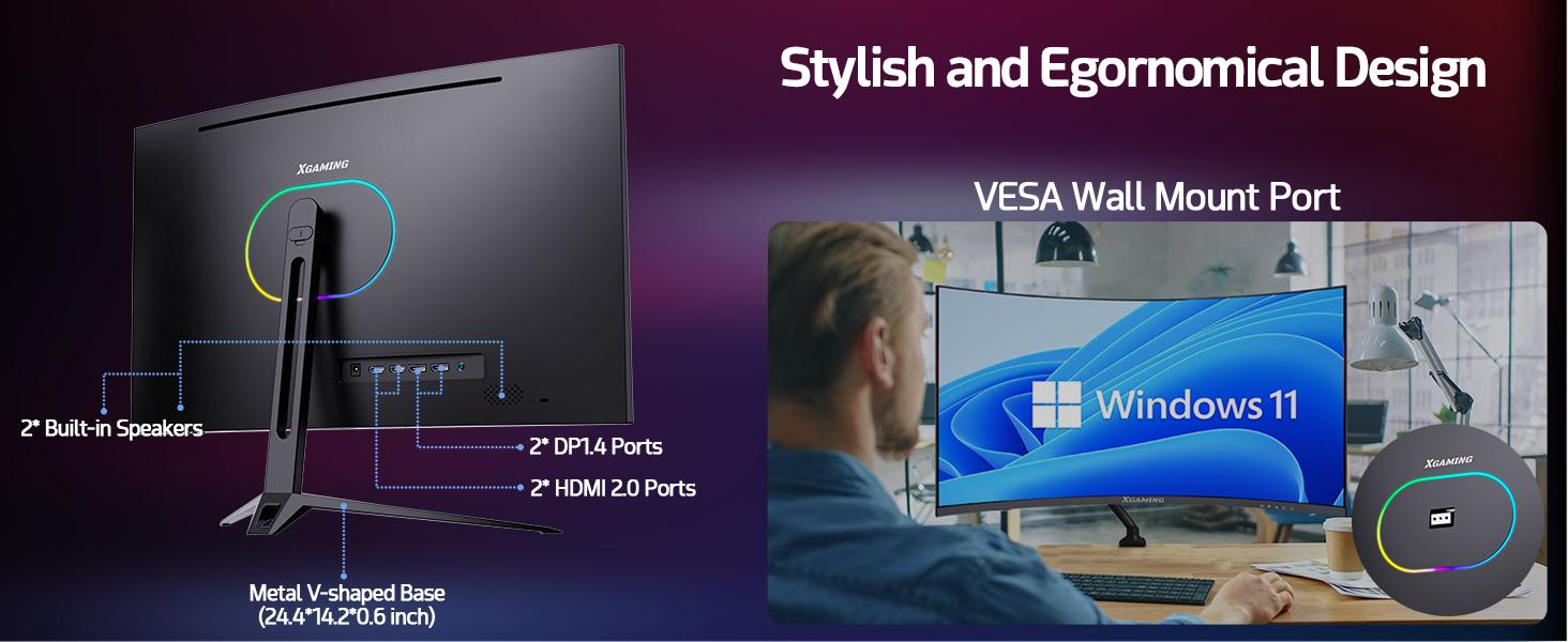 27 Inch Curved Monitor 2K 165Hz 1500R, QHD 2560*1440p Gaming Computer Monitor, 16:9 HDMI Display, 1ms(MPRT), FreeSync, 99% sRGB, Eye Care HDR PC Screen Built-in Speakers, VESA, Tilt Adjustable, Black gaming monitor 27 Inch Curved Monitor 2K 165Hz 1500R, QHD 2560*1440p Gaming Computer Monitor, 16:9 HDMI Display, 1ms(MPRT), FreeSync, 99% sRGB, Eye Care HDR PC Screen Built-in Speakers, VESA, Tilt Adjustable, Black gaming monitor