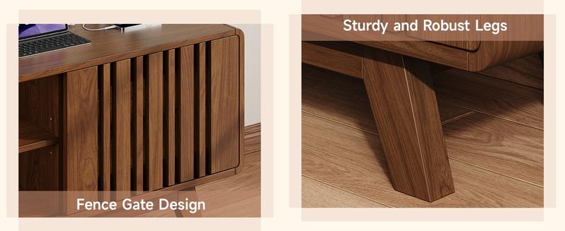 ONBRILL 60/70-Inch TV Stand for TVs up to 80 Inch, Television Stand with Power Outlet, Entertainment Center with Sliding Grille Door Cabinets and Open Shelves for Living Room【BlackFridayDeal】