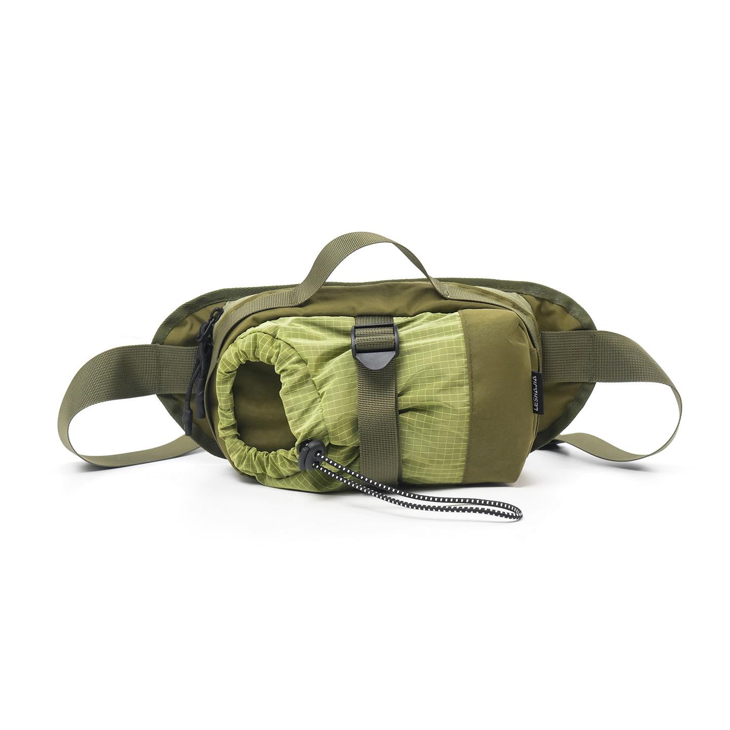 Unisex Lightweight Durable Colorblock Outdoor Sling Bag - Adjustable Strap, Water Bottle Slot, Crossbody Chest Pack for Camping, Hiking