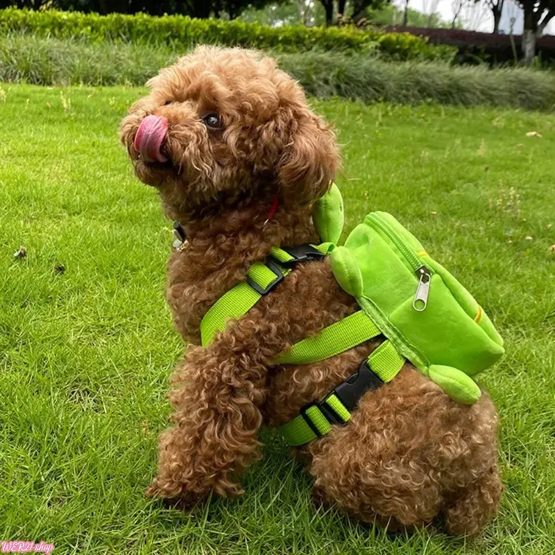 [WER21]Dog Backpack Harness No‑Pull with D‑Ring for Small Medium Dogs Cute Turtle Shape Adjustable Pet Backpack for Travel Camping Hiking