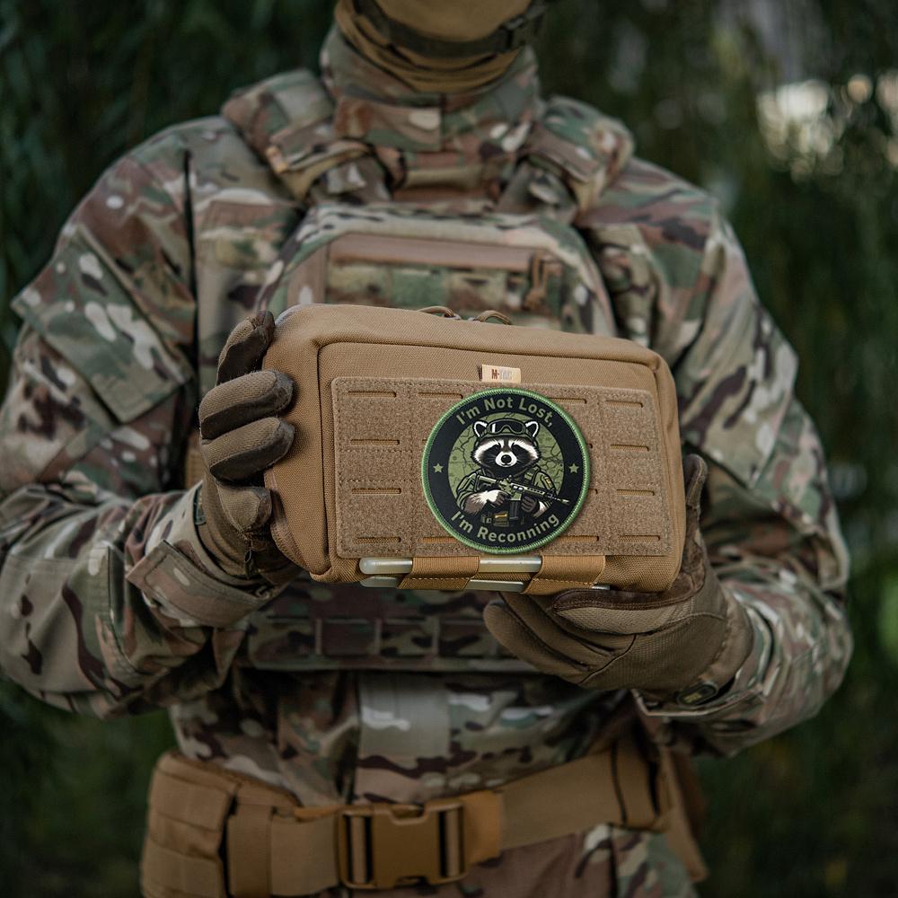 "I'm Not Lost, I'm Reconning" Raccoon Tactical Patch Design Hook Loop Morale Badge Military Armband Chevron Backpack Appliques Stickers
