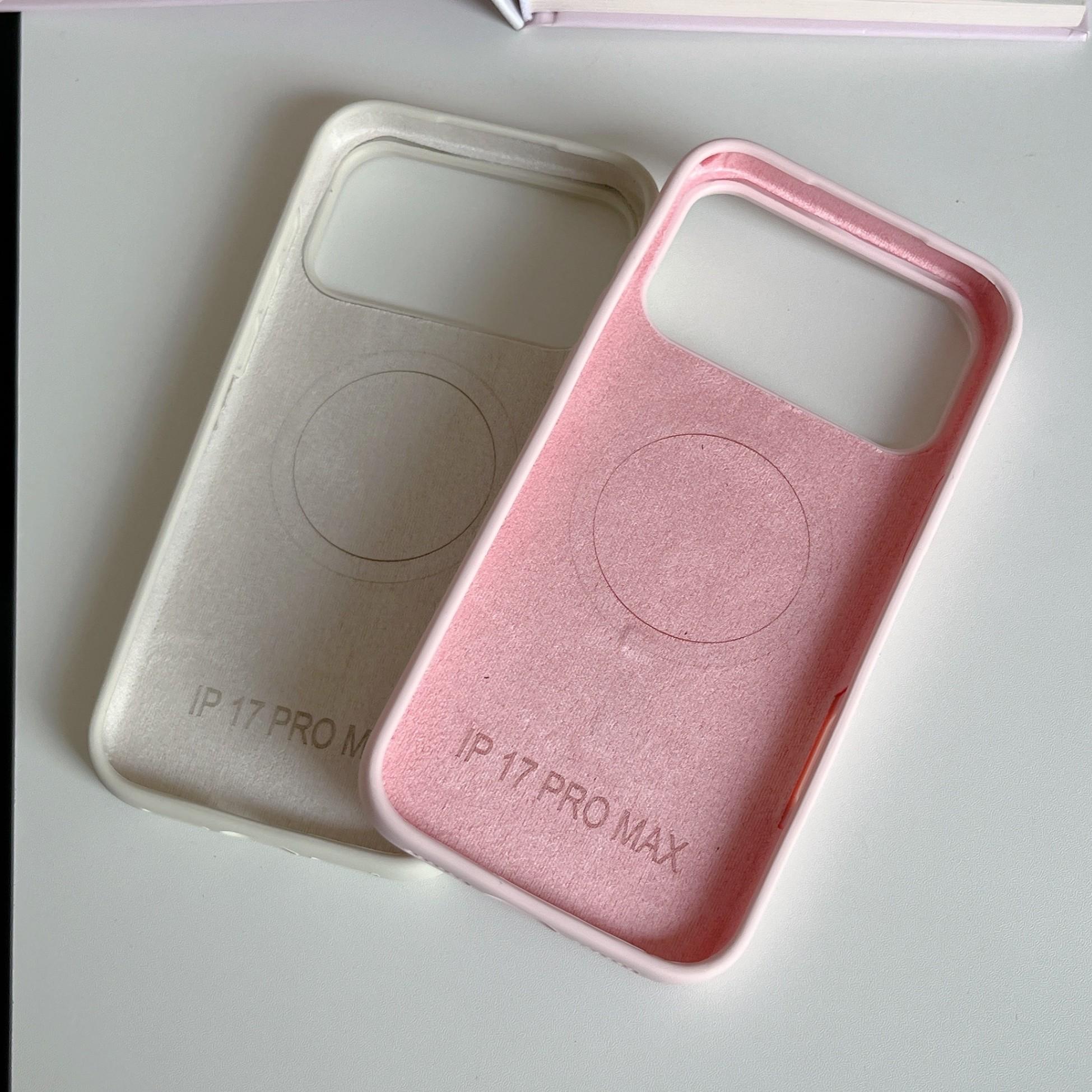 Orange thin circle magnetic suction camera button, all-inclusive, suitable for Apple 17promax mobile phone case, liquid silicone iPhone17 r skin feeling 17pro simple solid color, soft waxy 17 large holes 16