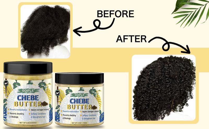 2 Pack Chebe Hair Butter for Growth and Thickening Deep Moisturizing Hair Grease Natural Conditioner for All Hair Types Shampoo Blend