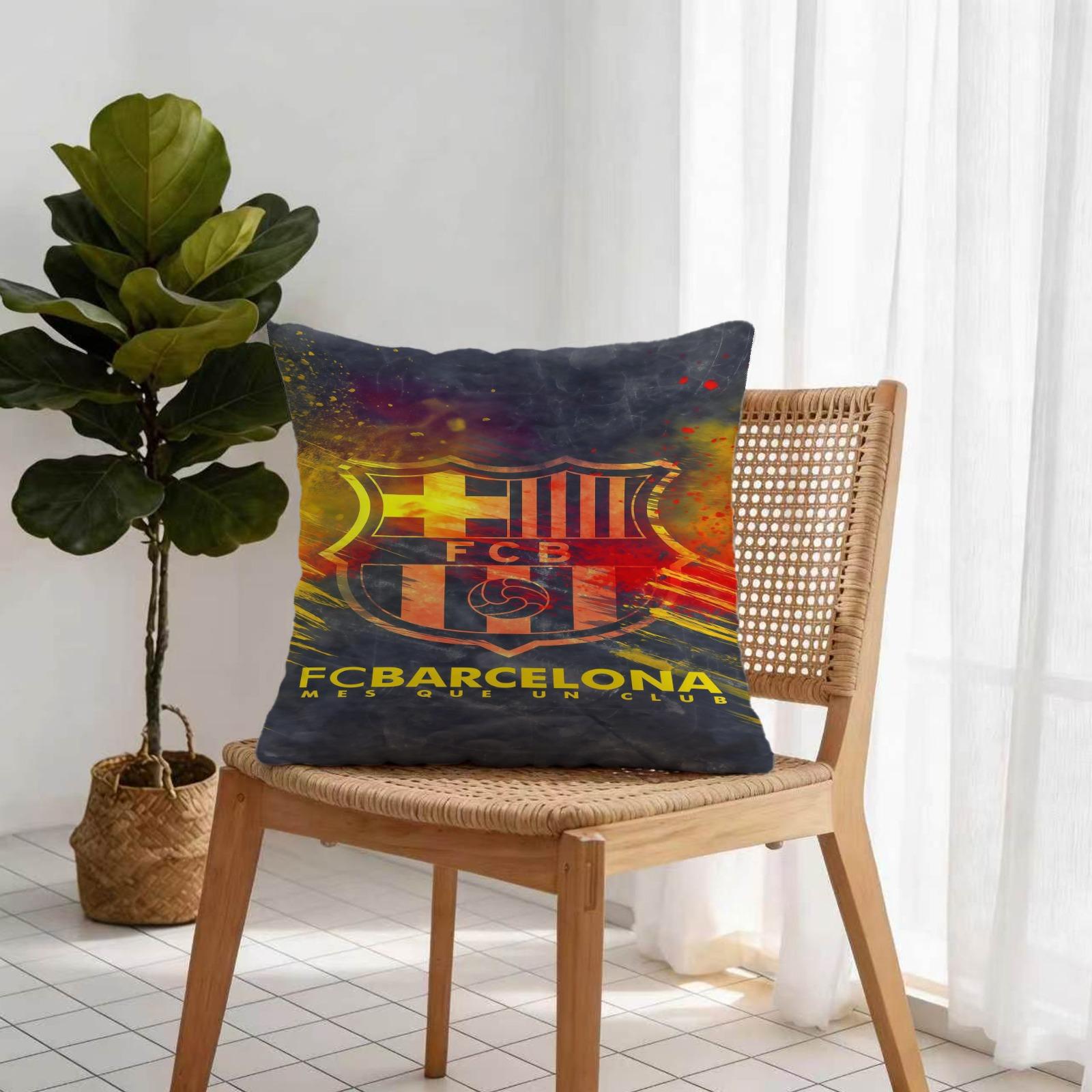 18x18 Inch Soccer Club Throw Pillow, Red Blue Striped Sport Team Decorative Cushion, Football Fan Sofa Bed Living Room Decor, Ideal Gift for Soccer Fans Teens Adults Men