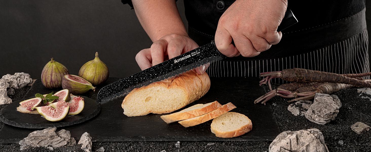 Astercook 6 Piece Kitchen Knife Set, High Carbon German Stainless Steel Knife Set, Super Sharp, Dishwasher Safe Block Cooking Cutting Astercook 6 Piece Kitchen Knife Set, High Carbon German Stainless Steel Knife Set, Super Sharp, Dishwasher Safe Block Cooking Cutting