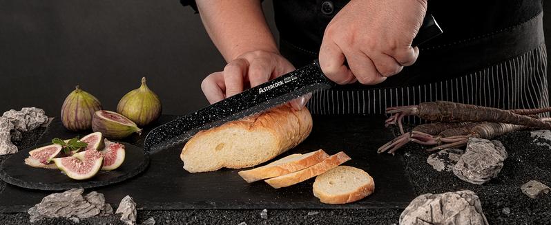 Astercook 6 Piece Kitchen Knife Set, High Carbon German Stainless Steel Knife Set, Super Sharp, Dishwasher Safe Block Cooking Cutting