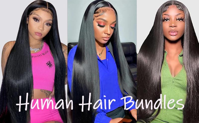 VIPbeauty 10A Straight Bundles with Closure(5*5 Free Part) Human Hair Bundles with Closure 100% Unprocessed Brazilian Virgin Human Hair Weave 3 Bundles with Closure HD Lace