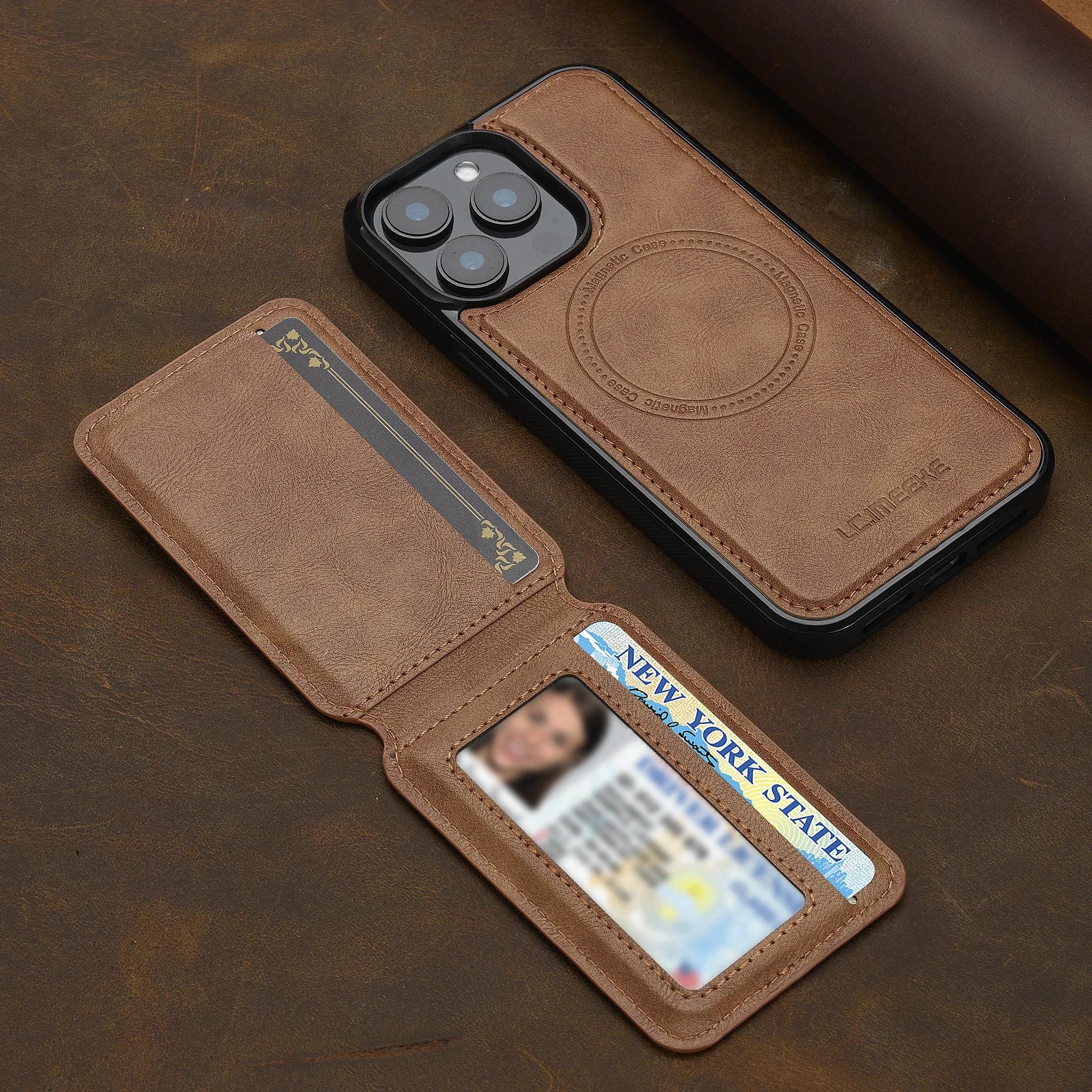 Detachable Magnetic 2 In 1 Leather Case For iPhone 16E 17 1615 14 13 12 11 Pro  Card Pocket Phone Cover