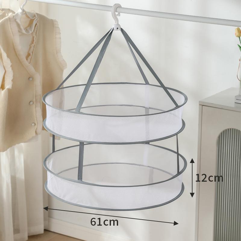 Double Layer Large Windproof Laundry Basket, Foldable Sweater Laying Net, Durable Folding Clothes Rack, Ideal for Home Use