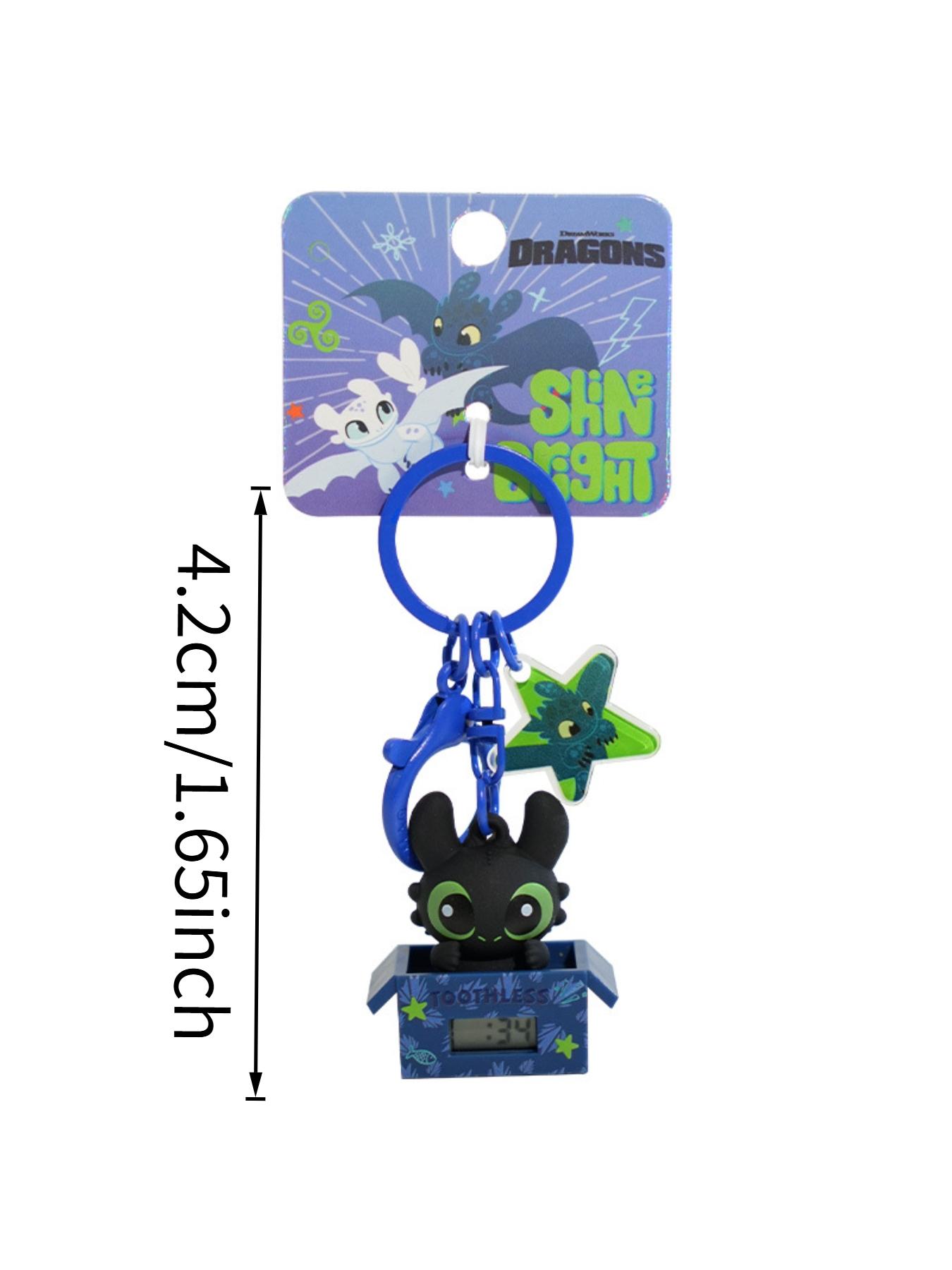 1PC How to Train Your Dragon Toothless Clock Keychain Pendant Creative Adjustable Time Functional Keychain Accessory