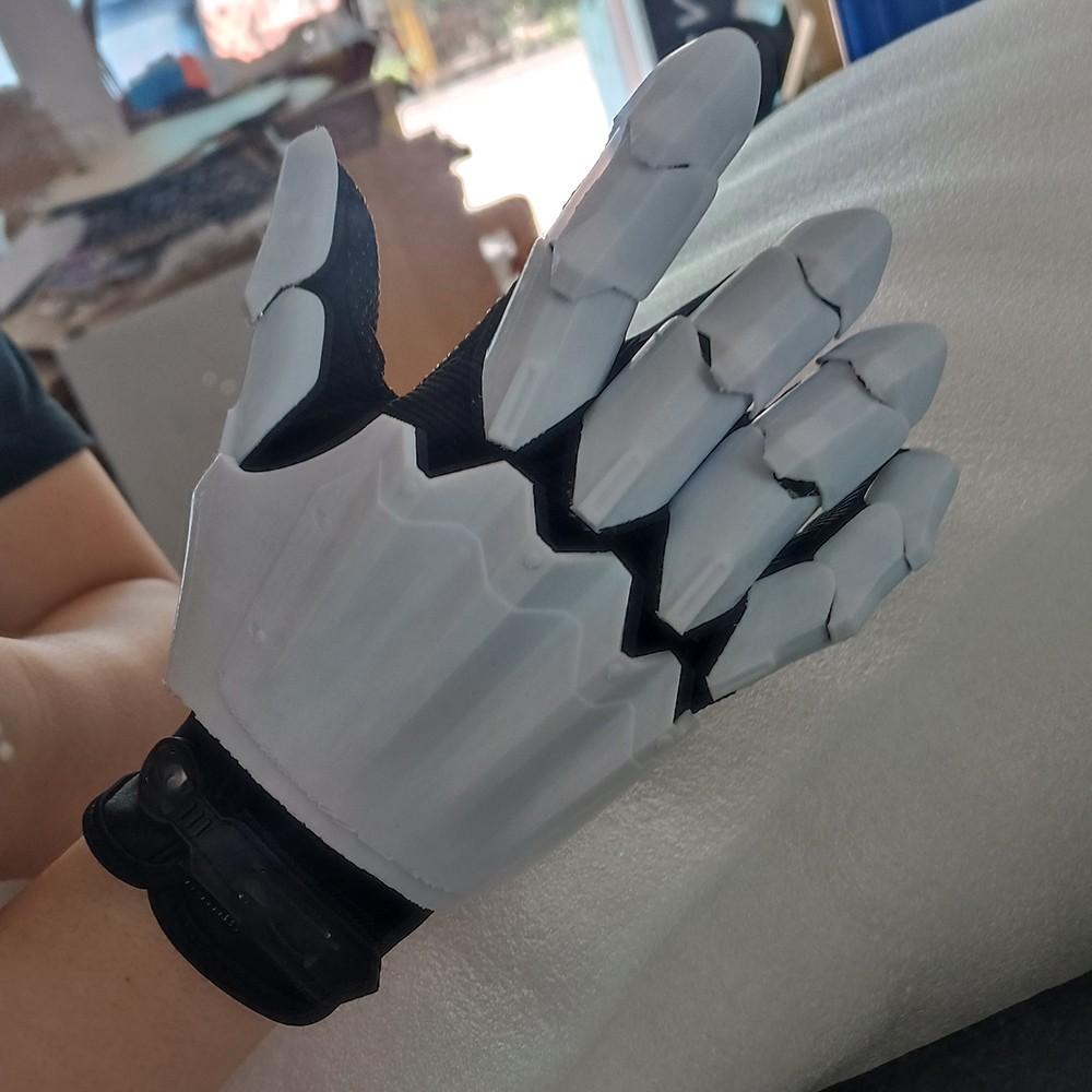 3D Printed Punk Mechanical Gloves, Futuristic Gothic Wearable Hand Armor, Neutral Tech Style Role Play Exoskeleton Gear