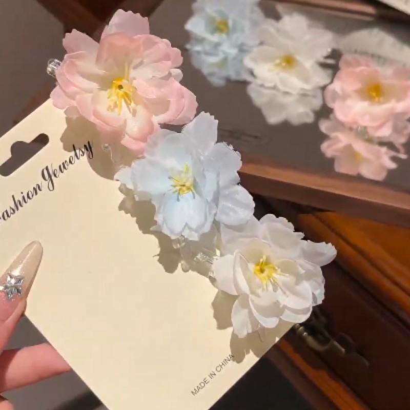 5pcs 2026 New Fashion Artificial Cherry Blossom Hair Clips, Cherry Blossom Model, Small Gift, Stylish Accessories for Women