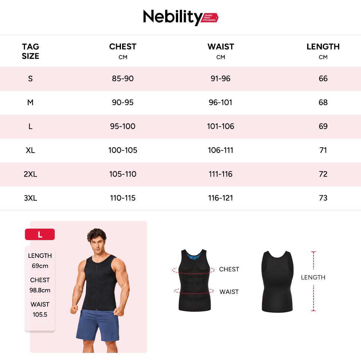 Nebility Mens Junlan Sauna Shirt for Men Sauna Suit Sweat Wasit Trainer Vest For Working Out Athletic Techwear Fitness Top Workout Underwear