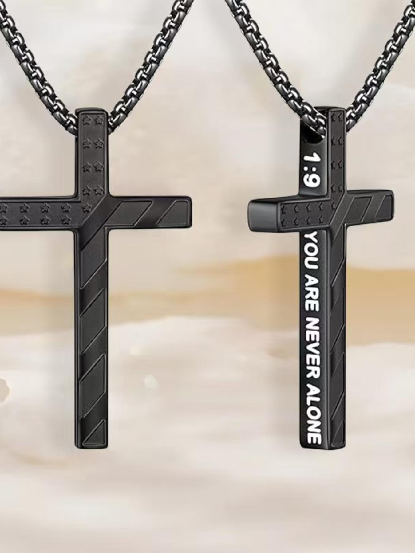Unisex Stainless Steel Cross Necklace, Trendy Fashion Accessory, Versatile Design for Men and Women, Unique Style Jewelry