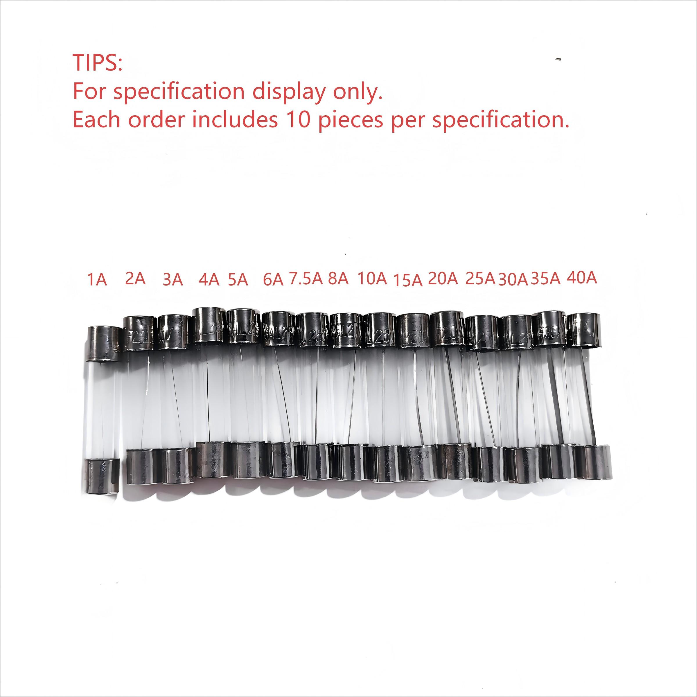 （10 pack）AGC Glass Tube Fuse 6*30mm/0.24*1.18inch，Nickel Plated，15Amp Specifications Available，Suitable for Cars，Trucks，Boats，Motorcycles，SUVs