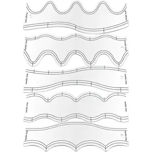 5 Pcs Wave Acrylic Quilting Rulers and Templates Set for Machine Quilting Free Motion Quilting Sewing Stencils