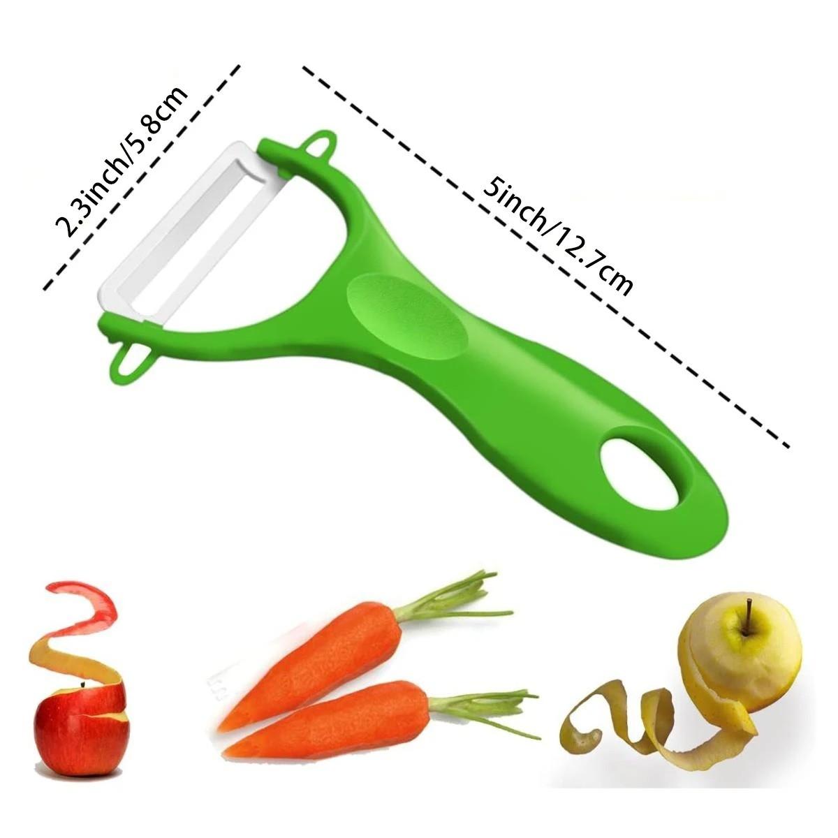 3 PACK Ceramic Peeler Set, Durable Hard Ceramic Blades, Rust-Resistant, Sharp for Potatoes Carrots Apples Ginger, Easy Grip, Quick Clean, Kitchen