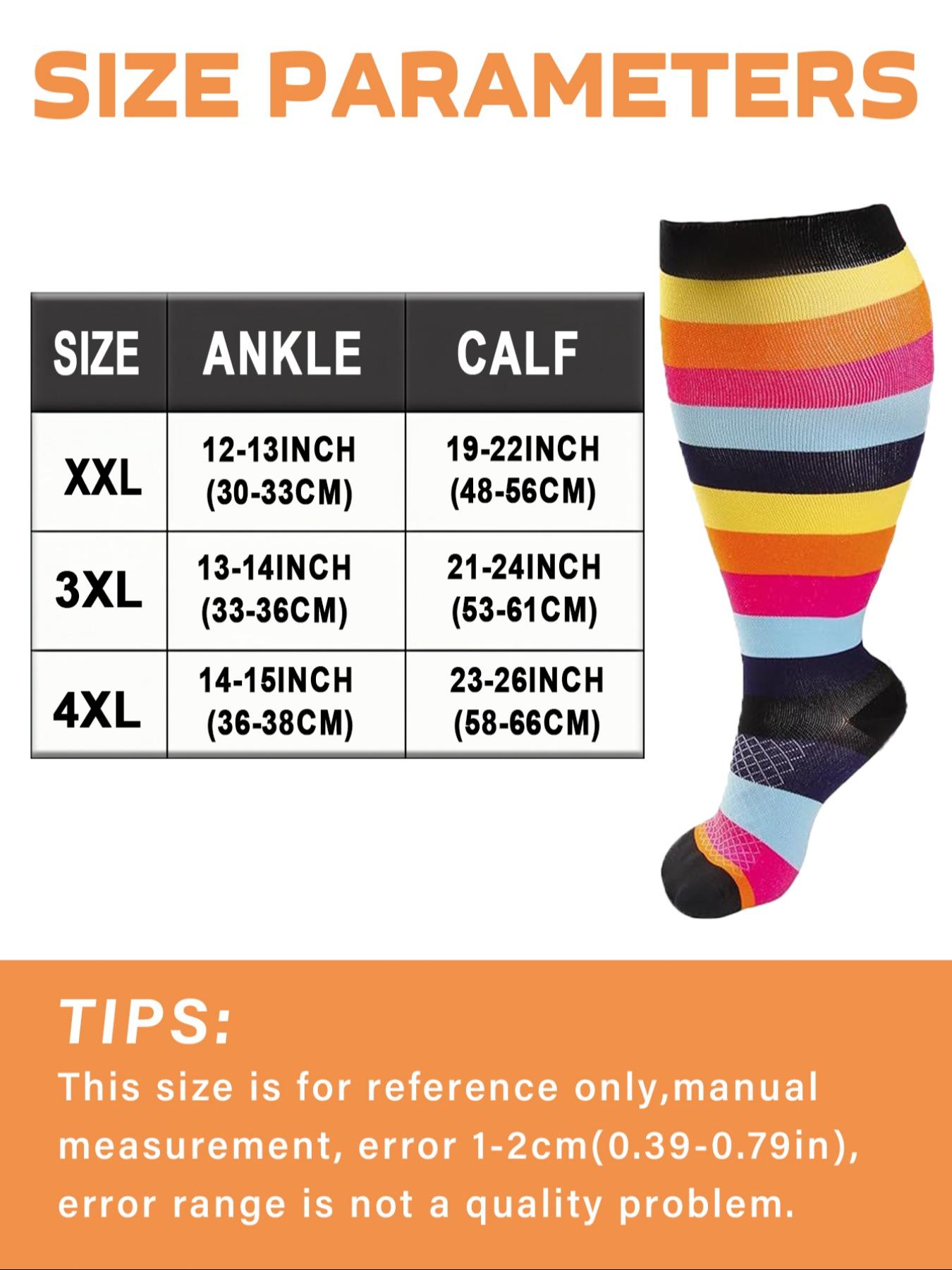 Women's Plus Size Compression Socks, Breathable Compression Socks, Compression Athletic Socks, Sports Running Socks for Circulation, Nurses, Pregnant Women, Sports Socks for Women