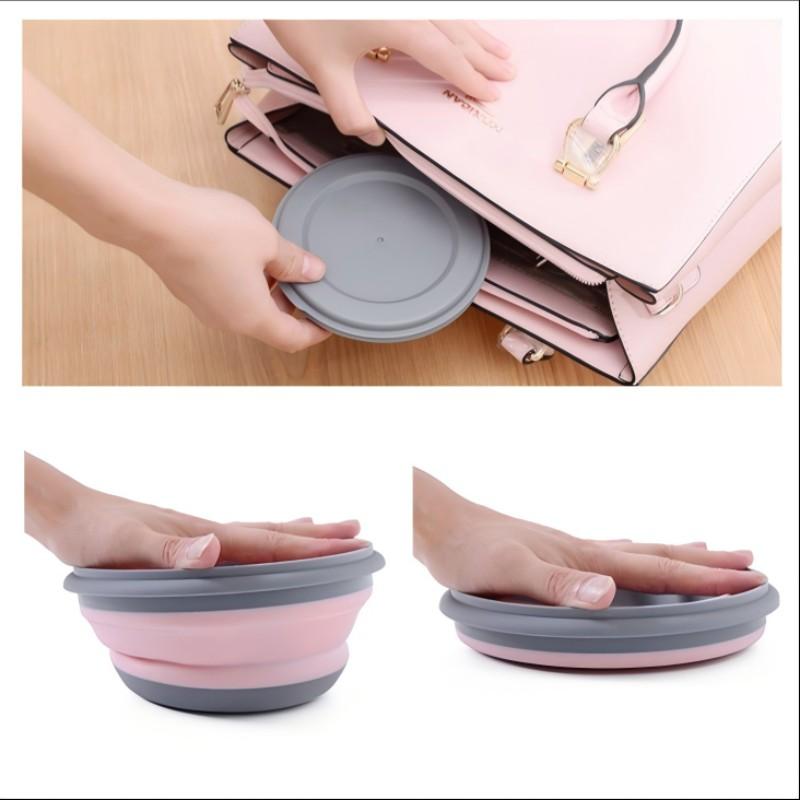 3-Pack Foldable Camping Bowls with Lids, Expandable Food Storage Containers, Stackable Durable Bowls for Salad and Lunch, Essential Camping Gear