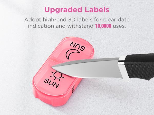 Metal XL Weekly Pill Organizer 2 Times a Day, Large Travel Daily Pill Box 7 Day, Portable Week Twice Pill Holder Container, AM PM Pill Case for Medicine Vitamin Medication Supplement, Christmas Gifts