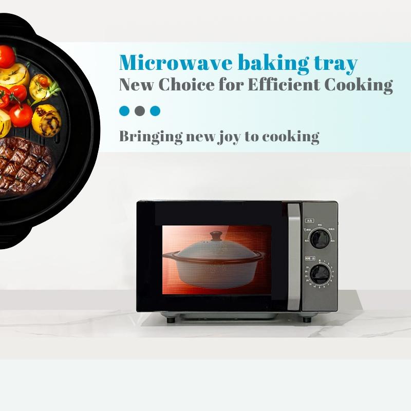 1 Piece Microwave Grill Pan,Microwave Grill Rack,Grill Pan and Warming Pan with Lid,Can Cook Beef,Bread,Chicken Wings,Bacon,Spaghetti,Rice,Vegetables and Other Foods,Microwave Kitchenware,Cookware,Suitable for Microwave Oven,Oven and so on