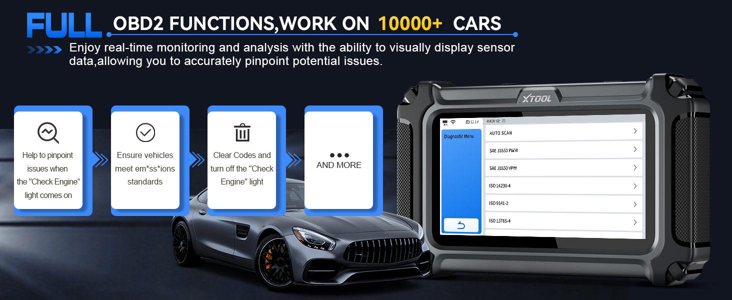 XTOOL D6 OBD2 Scanner Car Diagnostic Scan Tool for All System with Lifetime Free Updates, 15 Resets, Throttle Body Relearn, ABS Bleed, FCA AutoAuth & CAN FD Vehicle Automotive