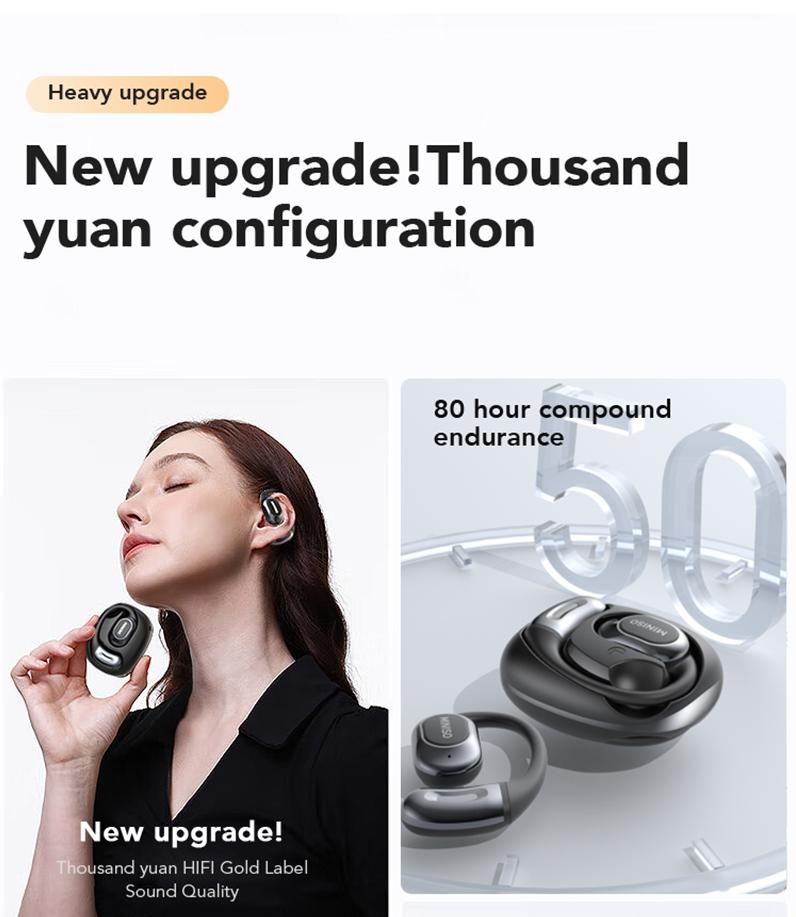 MINISO MS156 Open Ear True Wireless Headphones Long Battery Life HiFi Stereo Sound Wireless Earhooks Headset  Electronic Audio Waterproof Sport Earbuds