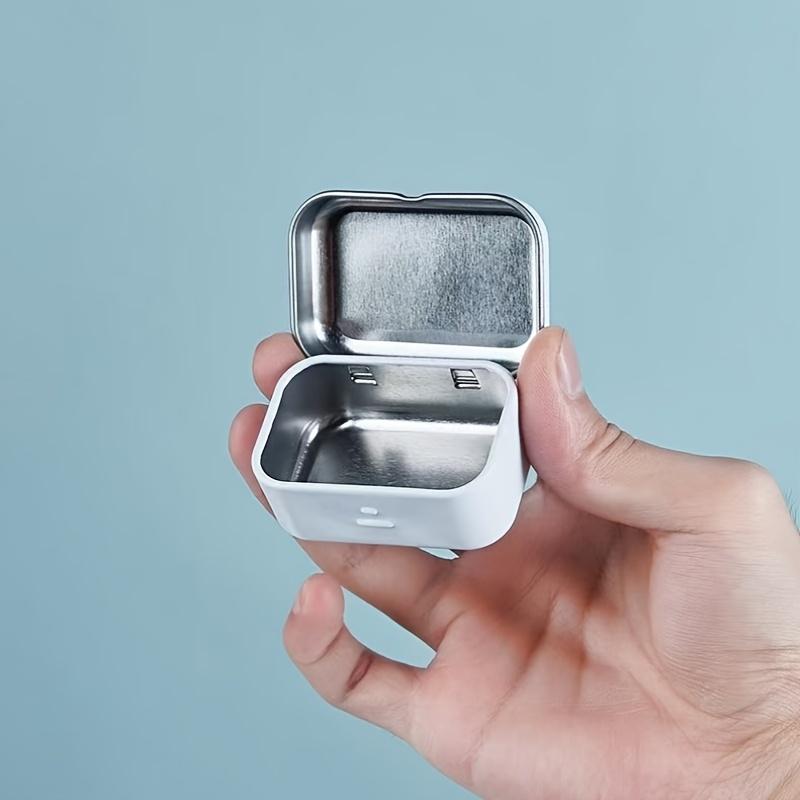 1 printed metal rectangular empty hinge jar-portable mini storage box, flip design, suitable for family storage-can be used for storing jewelry, handicrafts and gifts-is the perfect choice for sorting small objects and sewing supplies.