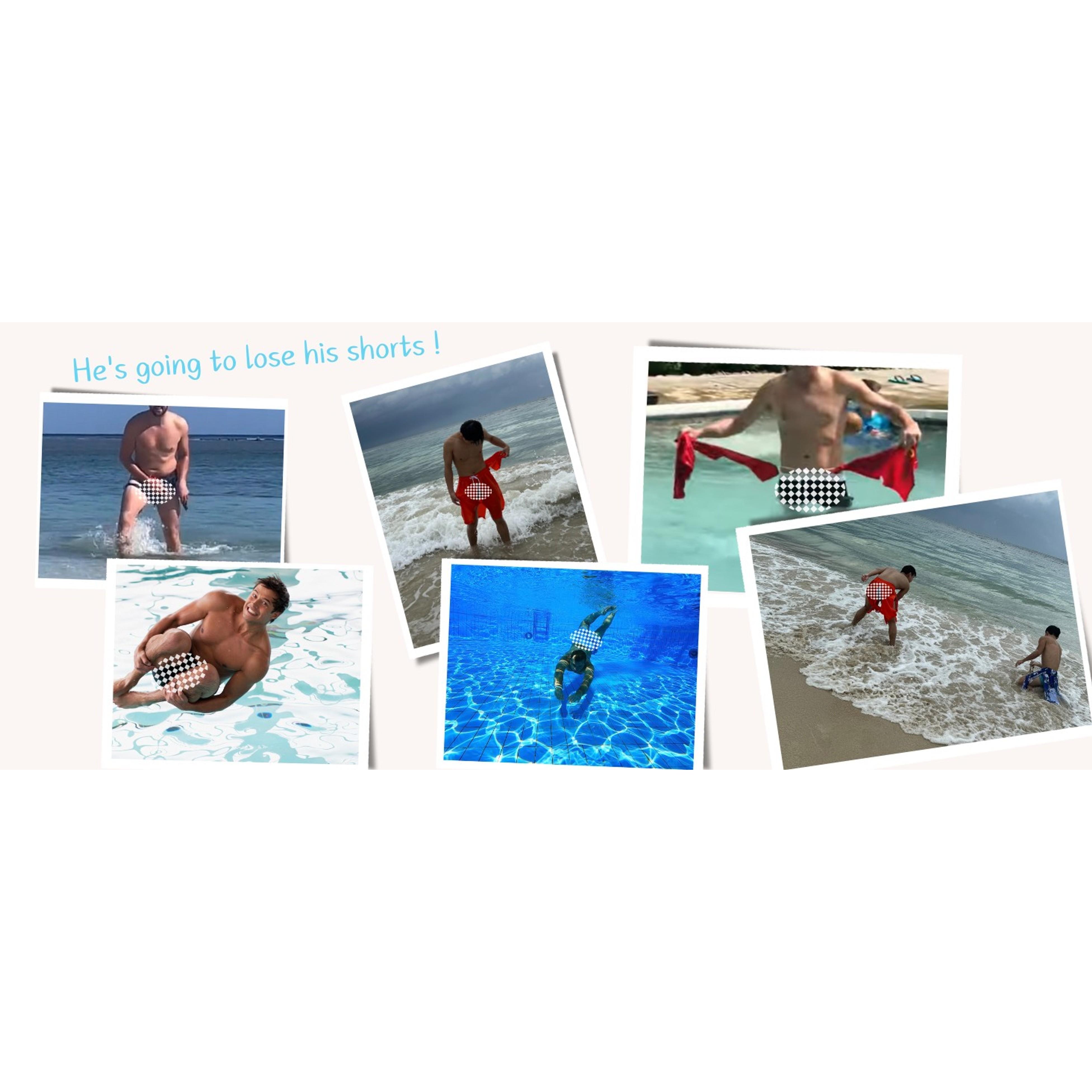 Mens Drawstring Dissolving Swim Trunks - Funny Prank Shorts Cut Bathing Suit, Single Pair Bachelor Beach Party Gag Gift for Brother