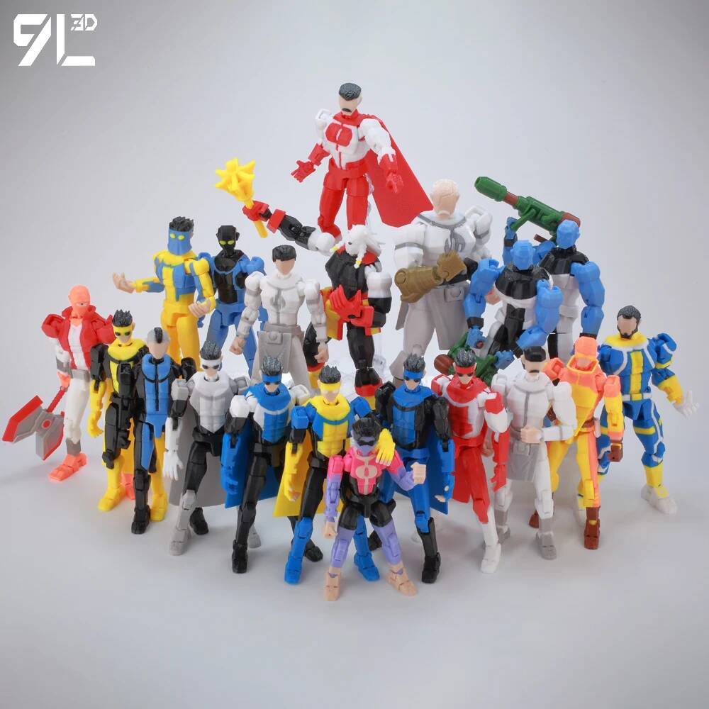 9L 3D Dummy13 Lucky13 Titan13 T13 Invincible Black And White Color Scheme Omni-Man Anime Multi-Jointed Toys Action Figures Gifts