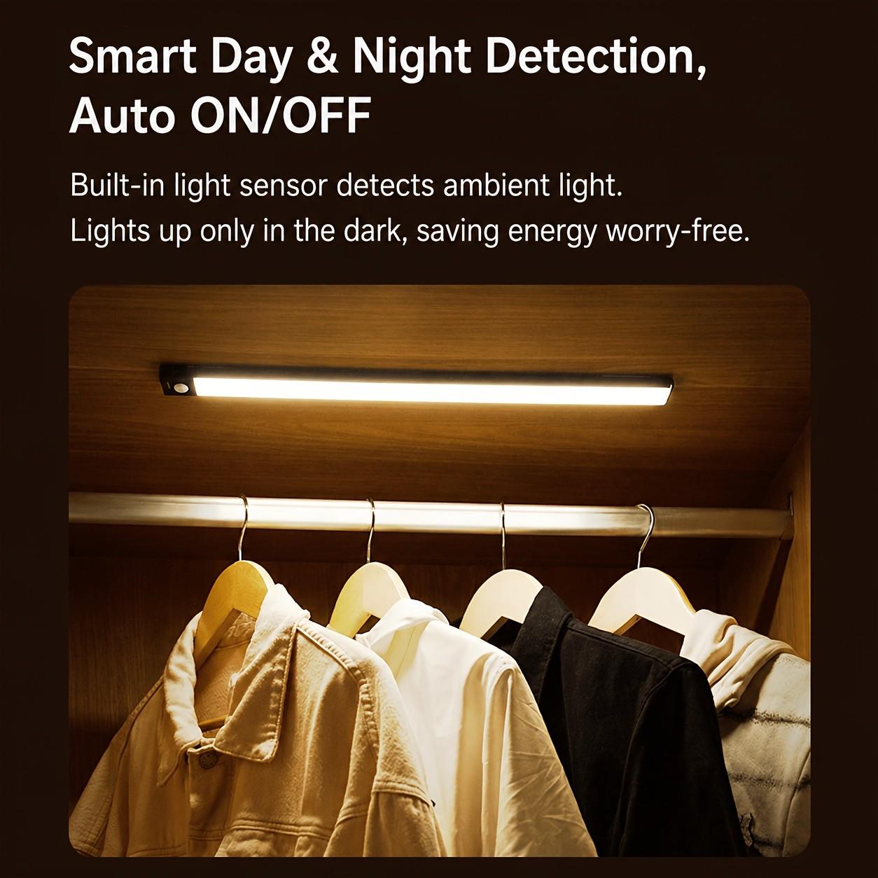Three-Color Smart Sensor Cabinet Light, Wireless Under-Cabinet Lamp, 3 Bright Modes, Ideal for Kitchen, Hallway, Stairs, Entryway