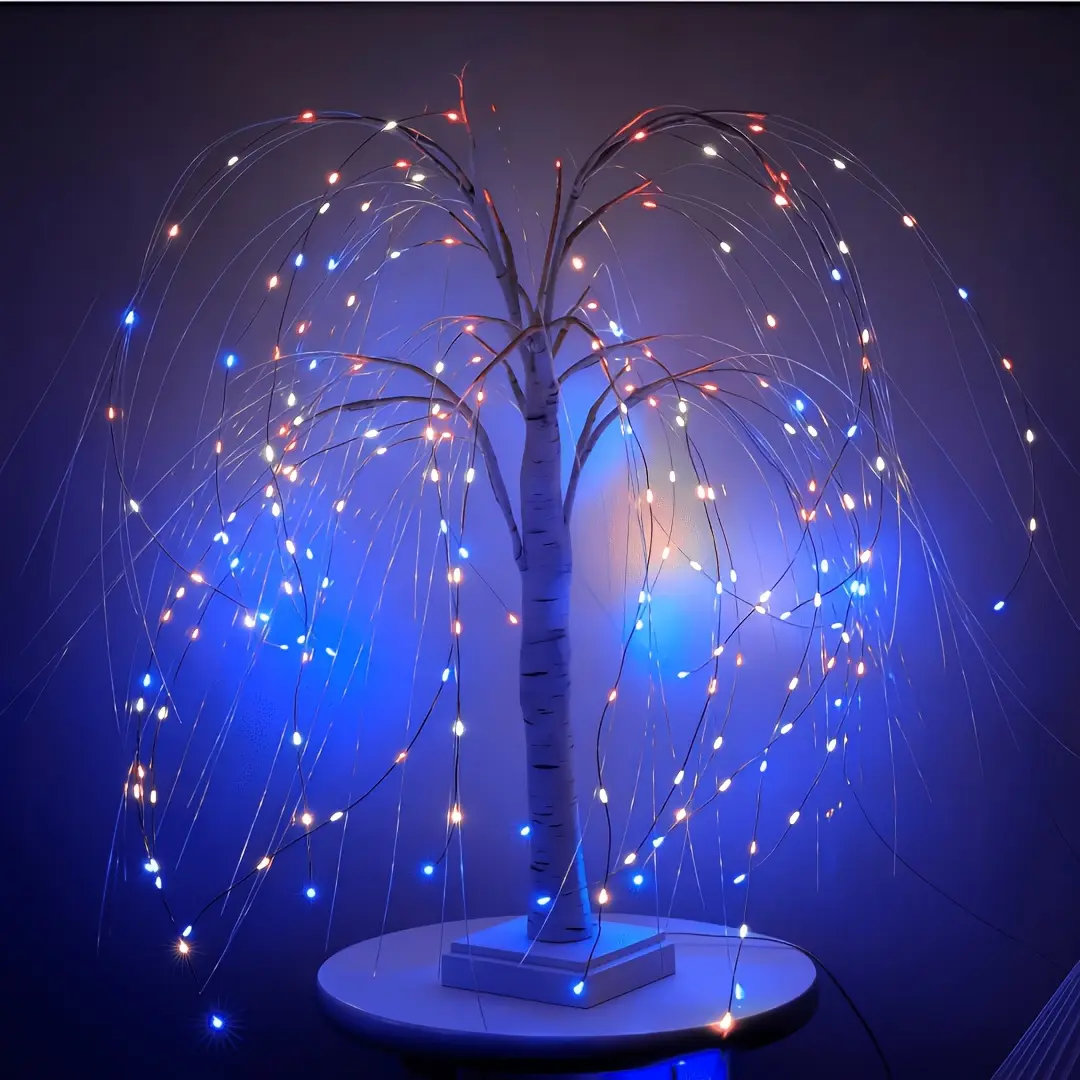 192-LED willow tree light, featuring charming LED fairy vines, fiber optic willow branch design, ultra-bright LED beads, USB powered, perfect for garden, party supplies, and home decoration lighting