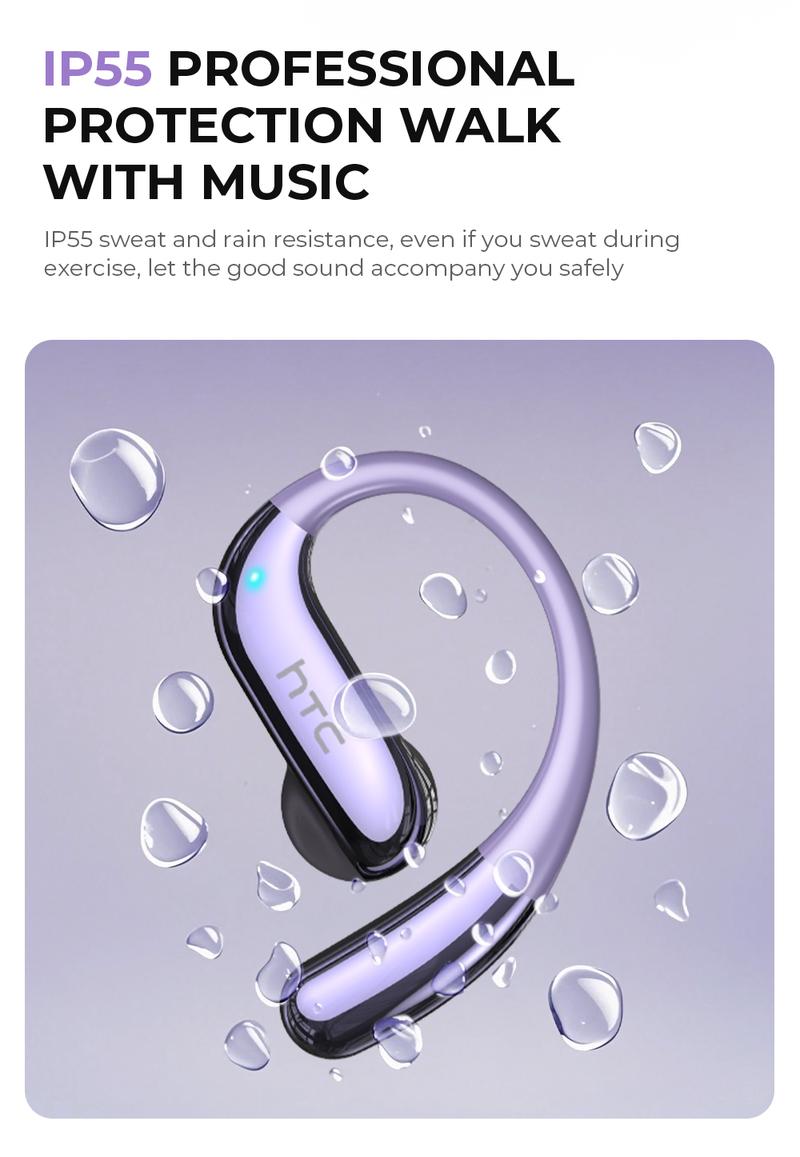 HTC NE23 Translation Earbuds, OWS Open Ear Headphone,Supports Translation in 134 Languages With APP, Bluetooth 6.0 Earphones, Wireless Earbuds for Music & Phone Calls, IPX5 Waterproof Sports Headphones with Long Endurance