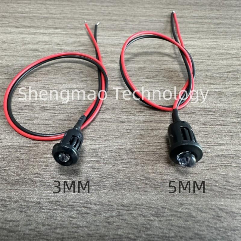 30 Sets/90 Sets 3mm LED Pre-Wired 20cm Dc 3v-12V, Ultra-Bright Mini LED, Plastic Mount, DIY Research Industrial Use