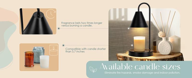 Candle Warmer Lamp,Electric Candle Warmer with Dimmable Light,Scented Wax Melter,No Smoke,Compatible with Various Jar,with 2 Light Bulbs,Home Decor Gifts-Black Decorative Fragrance Ornaments Milk Coffe Candle Warmer Lamp,Electric Candle Warmer with Dimmable Light,Scented Wax Melter,No Smoke,Compatible with Various Jar,with 2 Light Bulbs,Home Decor Gifts-Black Decorative Fragrance Ornaments Milk Coffe