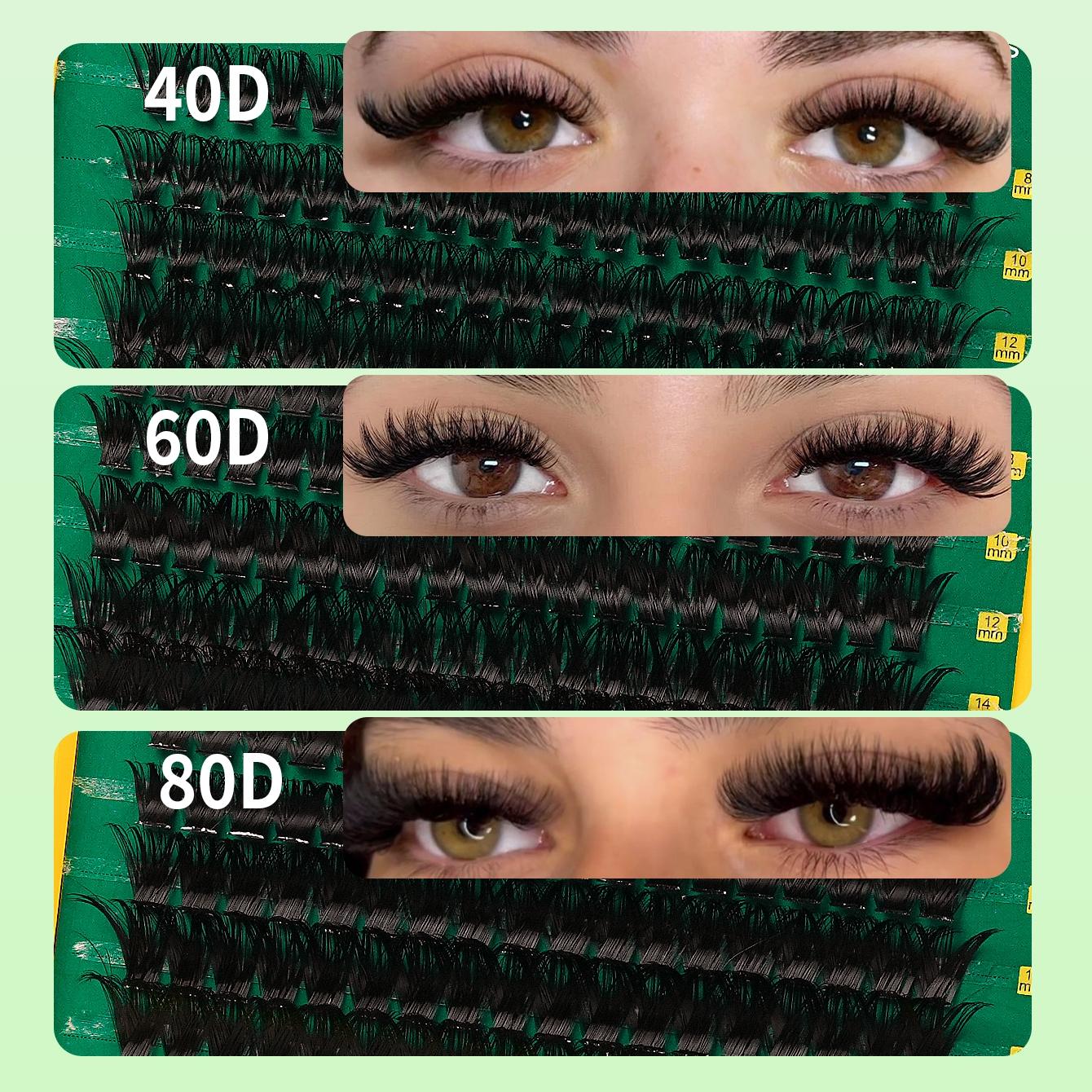 DIY False Lash Extensions, Natural Look with Dense D Curl, Mixed Length, Recyclable, Suitable for Various Makeup Styles, Home Use, DIY Eyelash Extensions, Eyelashes Extensions