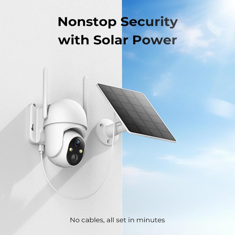 32MP 4G LTE Cellular Security Camera, Security Cameras Wireless Outdoor, Solar Powered Home Camera with 360° View, Pan & Tilt, 2.7K Color Night Vision, 2-Way Talk, Built-in SIM Card, IP65 - Black