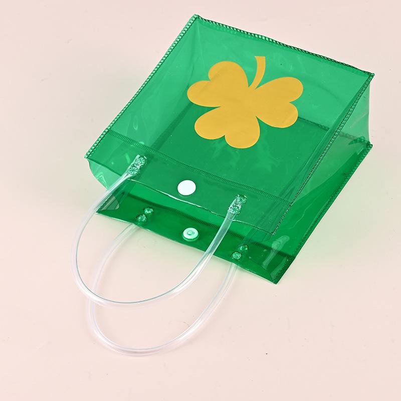 Cute Packaging Bag With Handles Christmas Gift Tote Bag Transparent Pvc Tote Bag Party Favors Bag Candy Apple Packaging Bags