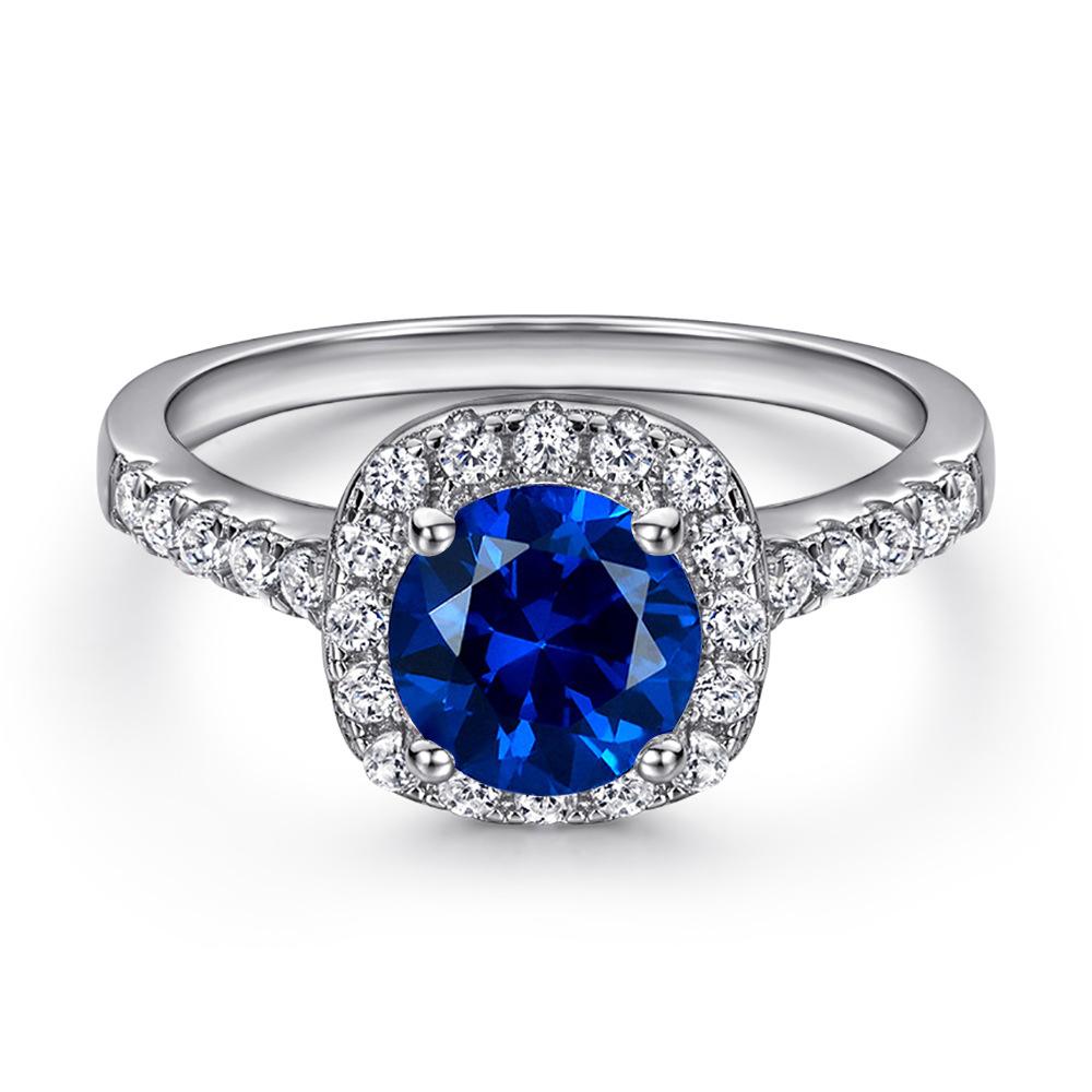 925 Sterling Silver 1CT Colorful Zircon Ring Rainbow Ring Perfect forParties Dates & Self-Love 1CT Birthstone Ring Personalized Gift for Her Emerald Cut Solitaire Ring