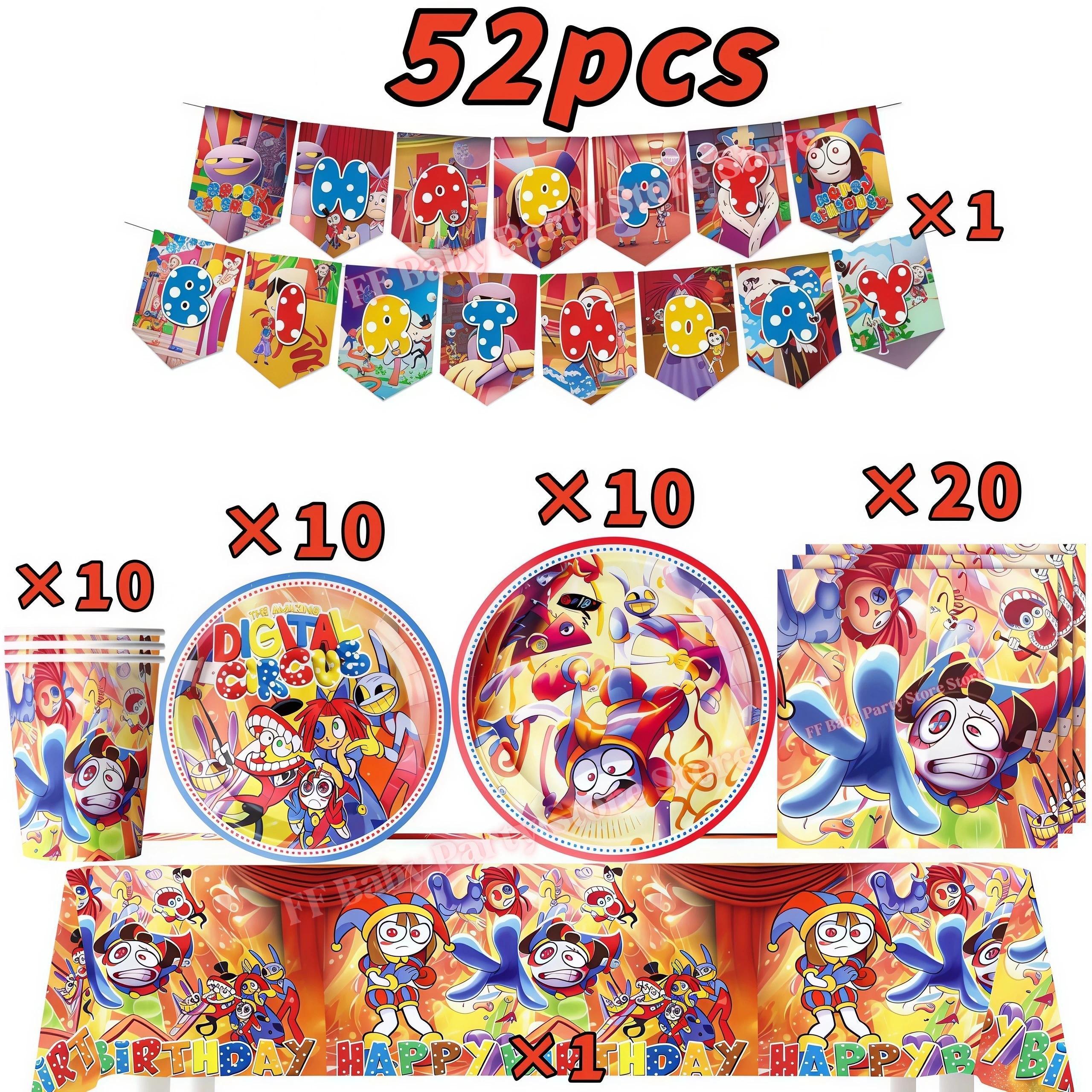 Amazing Tableware Birthday Party Decoration Digitaled Circus Balloon Plate Cup Banner Kids Favor Gift Baby Shower Party Supplies