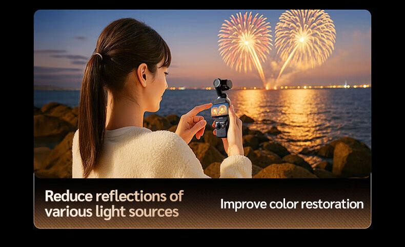 Protective Film for Dji Osmo Pocket 3 Camera, Screen Protector + Lens Film, Dust-Free HD Tempered Glass, Anti-Scratch, Responsive Control, Photography Camera Accessories