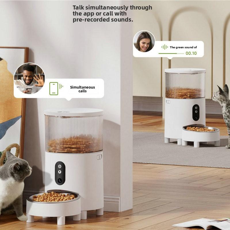 Pet intelligent feeder Remote control Timed quantitative automatic feeder Dog cat food feeder