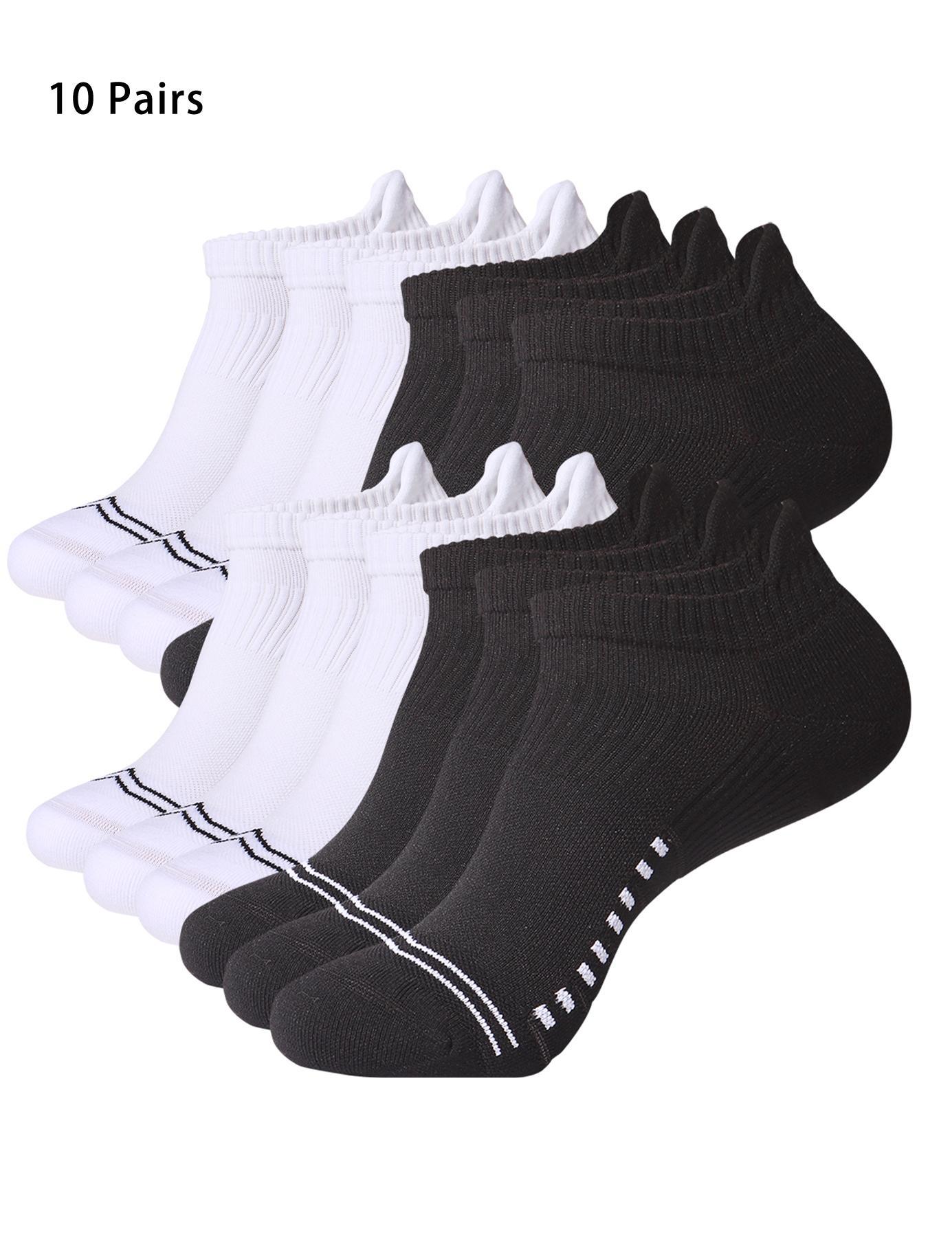 10/20Pairs Women's Compression Running Socks,  Ankle Support Sports Socks, Low Cut Cushioned Athletic Socks, Track Socks for Comfort & Performance