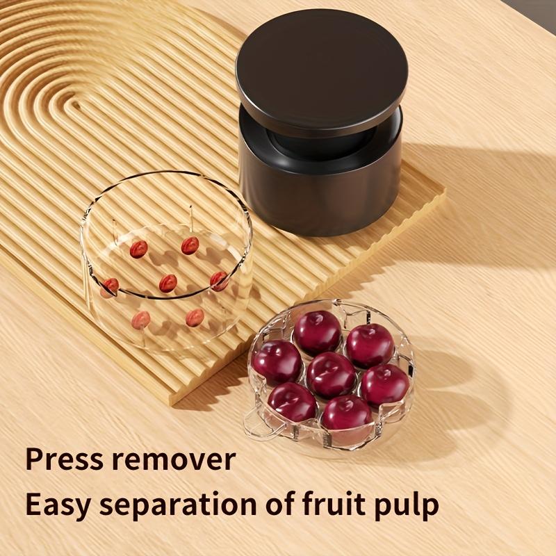 Easy-press cherry and date core picker with 7 holes - clear plastic kitchen tool for effective core removal, ideal for cherries, dates, etc., kitchen gadgets | Compact design | Durable kitchen tools