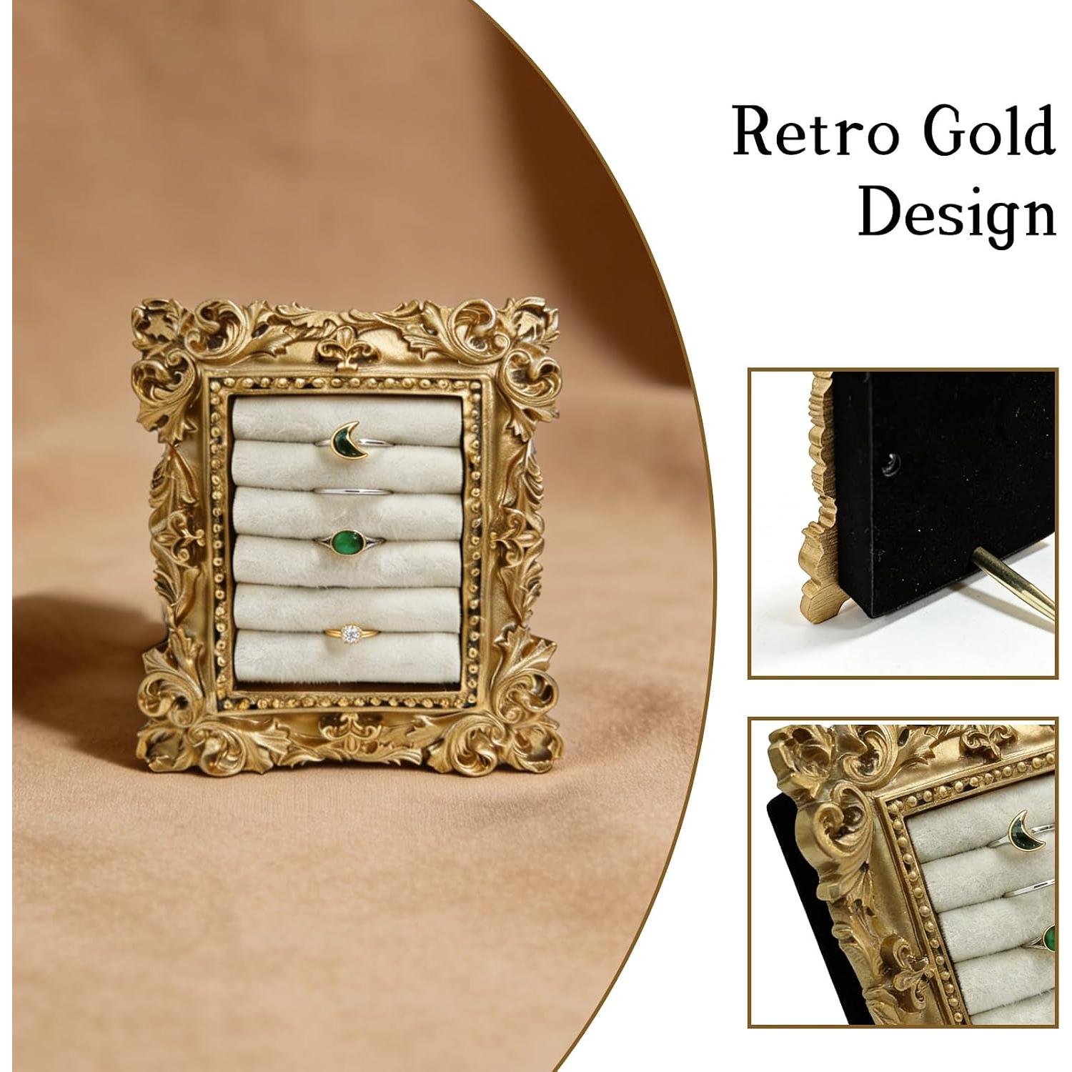 Ring Holder For Women,  Ring Display Stand, Earring Display  Tray, Ideal For Dresser,  Counter, Wedding, Anniversary , Proposal Prop, And Retail Store Display