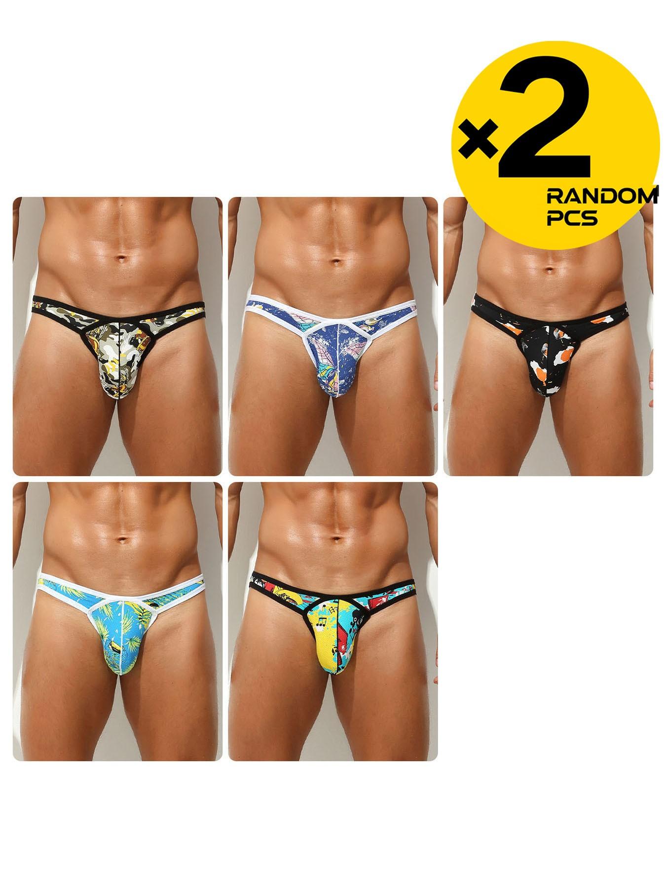 Randomly select 2, 3 or 4 pieces of cartoon comic-themed underwear for boys. Silk mesh printed triangle pants. Soft, comfortable and breathable underwear. Summer new style fashionable underwear for boys. Trendy handsome boy underwear - triangle pants.