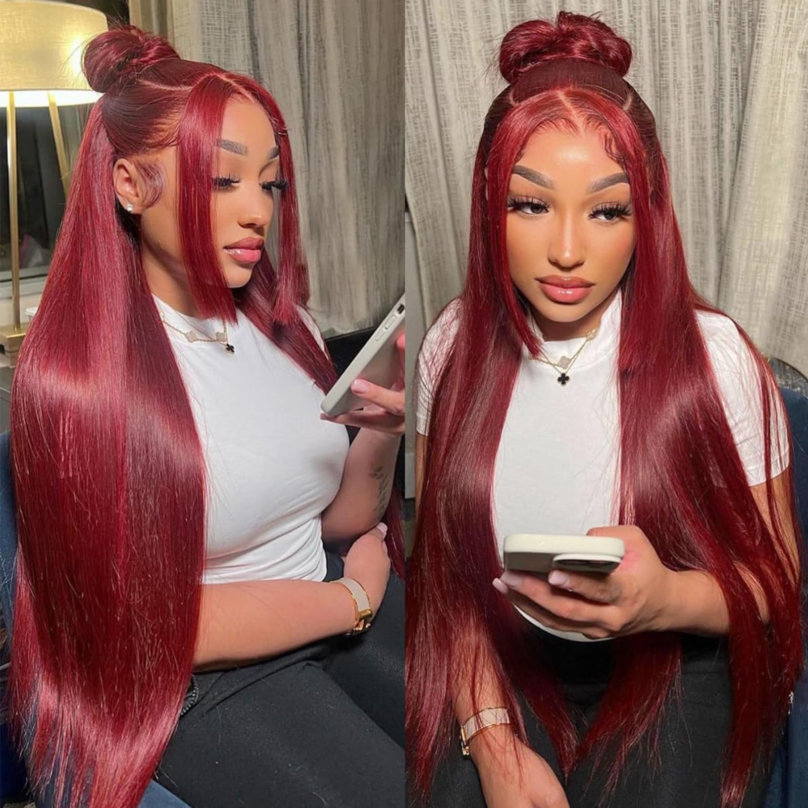 [Bling Hair ]99J Burgundy Lace Front Human Hair Wig Body Wave Red Colored Wigs Brazilian 13x6 Lace Frontal Wigs On Sale Clearance For Women